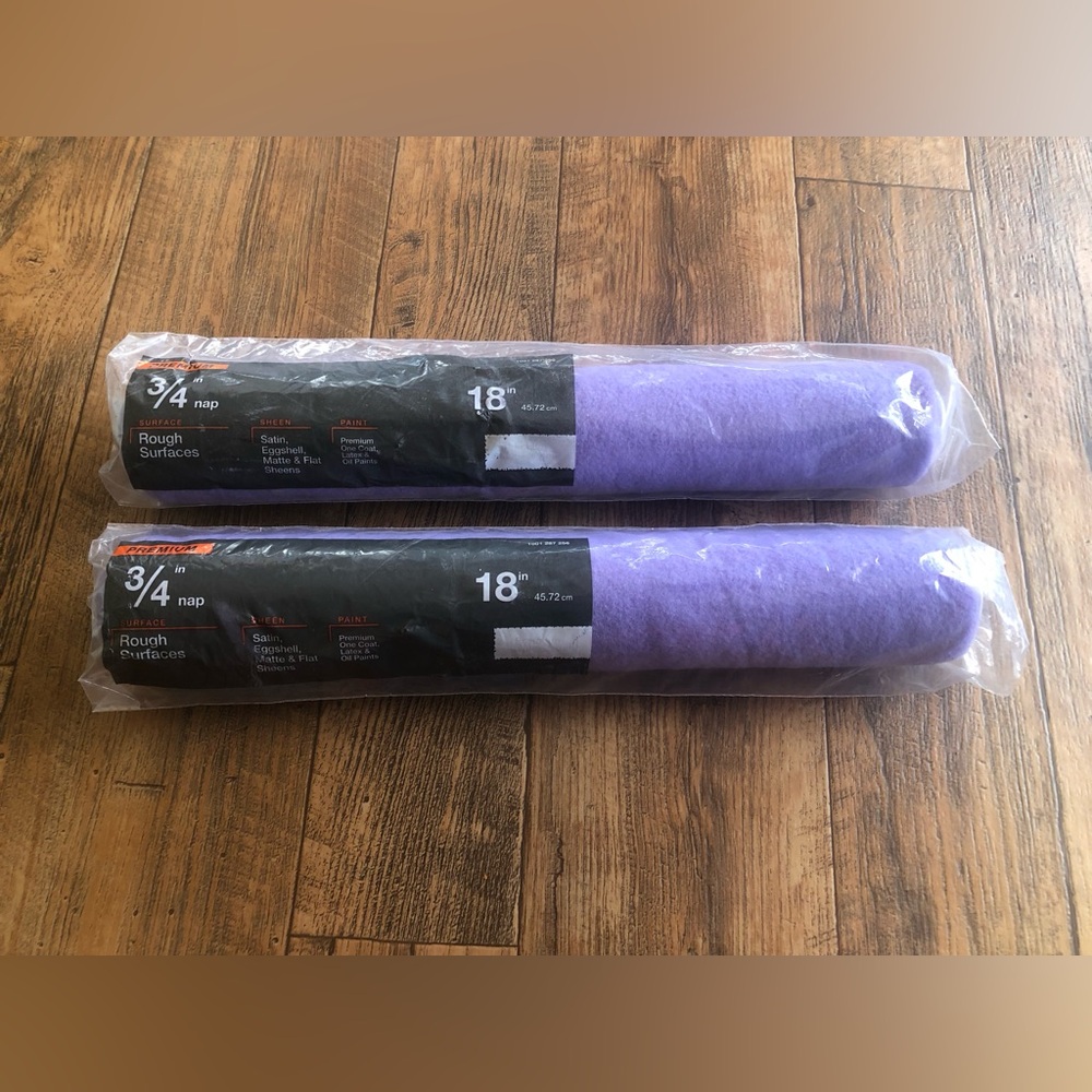 18” Paint Roller 3/4” Purple Rollers Made In Usa X2